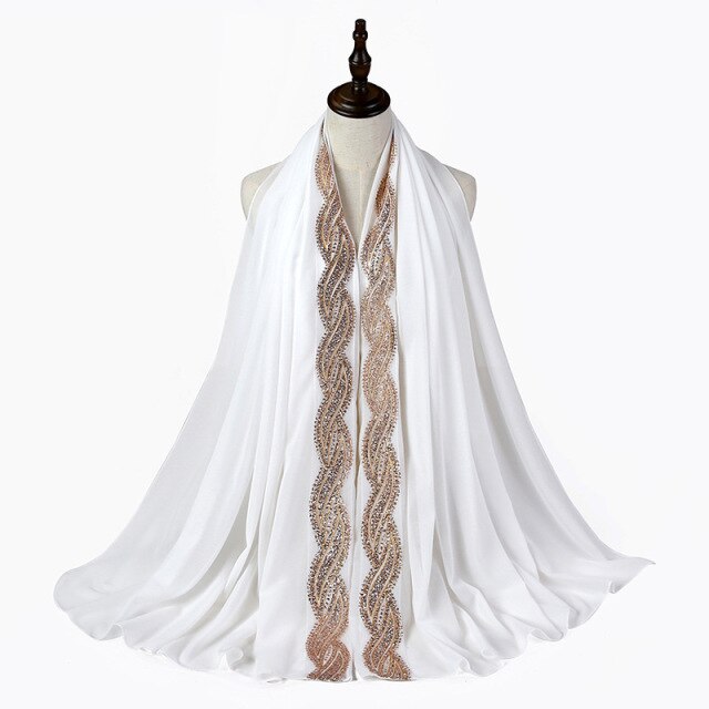 Glitter Bubble Chiffon Hijab Scarf Women Muslim Fashion Headscarf Wrap Islamic Long Shawl Pashmina Scarves Hijabs Soie De Medine