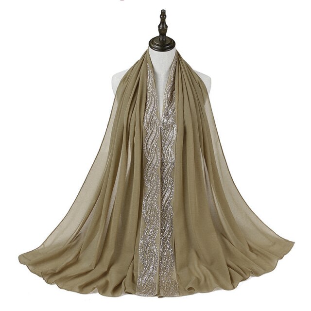 Glitter Bubble Chiffon Hijab Scarf Women Muslim Fashion Headscarf Wrap Islamic Long Shawl Pashmina Scarves Hijabs Soie De Medine