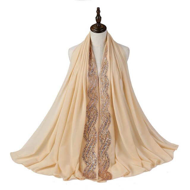 Glitter Bubble Chiffon Hijab Scarf Women Muslim Fashion Headscarf Wrap Islamic Long Shawl Pashmina Scarves Hijabs Soie De Medine