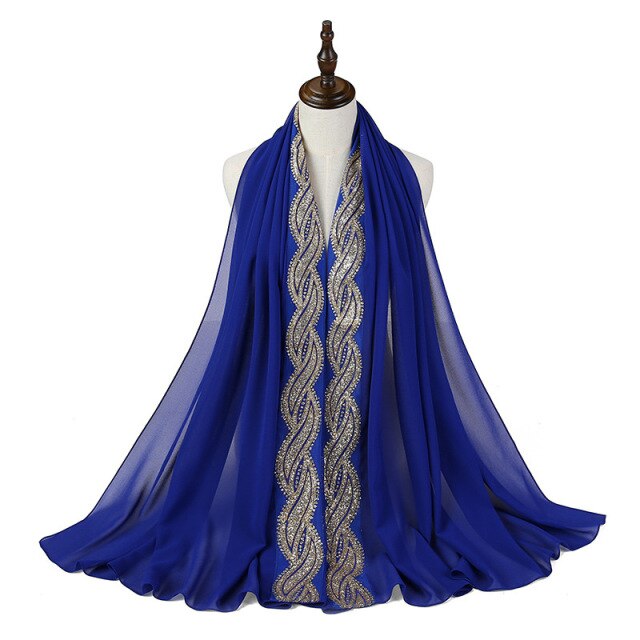 Glitter Bubble Chiffon Hijab Scarf Women Muslim Fashion Headscarf Wrap Islamic Long Shawl Pashmina Scarves Hijabs Soie De Medine