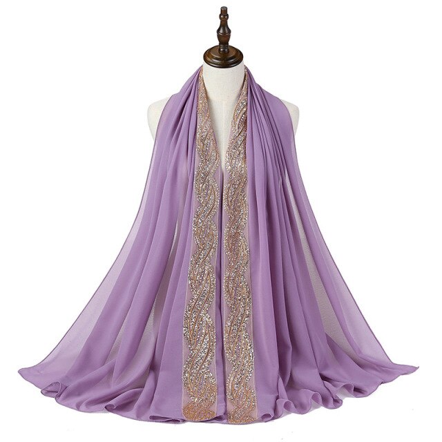 Glitter Bubble Chiffon Hijab Scarf Women Muslim Fashion Headscarf Wrap Islamic Long Shawl Pashmina Scarves Hijabs Soie De Medine