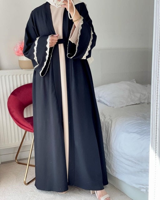 Eid Abayas for Women Dubai Turkey Muslim Hijab Dress Mubarak Open Abaya Kimono Islam Kaftan Robe Musulmane Longue Djellaba Femme