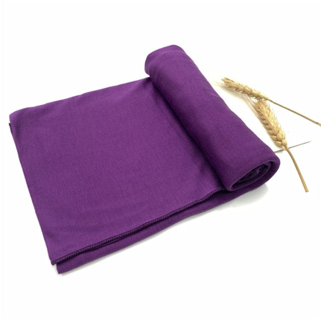 Plain Jersey Hijab Scarf Soft Elastic Muslim Women Cotton Modal Long Scarves Headband Turban Shawl Islamic Headscarf Head Wraps