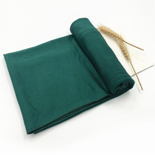 Plain Jersey Hijab Scarf Soft Elastic Muslim Women Cotton Modal Long Scarves Headband Turban Shawl Islamic Headscarf Head Wraps