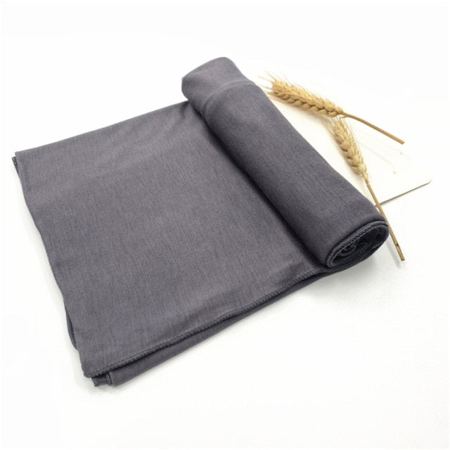 Plain Jersey Hijab Scarf Soft Elastic Muslim Women Cotton Modal Long Scarves Headband Turban Shawl Islamic Headscarf Head Wraps
