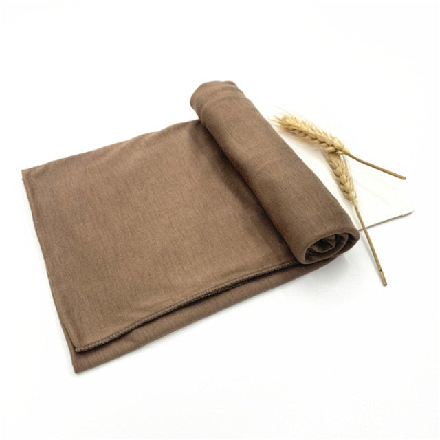 Plain Jersey Hijab Scarf Soft Elastic Muslim Women Cotton Modal Long Scarves Headband Turban Shawl Islamic Headscarf Head Wraps