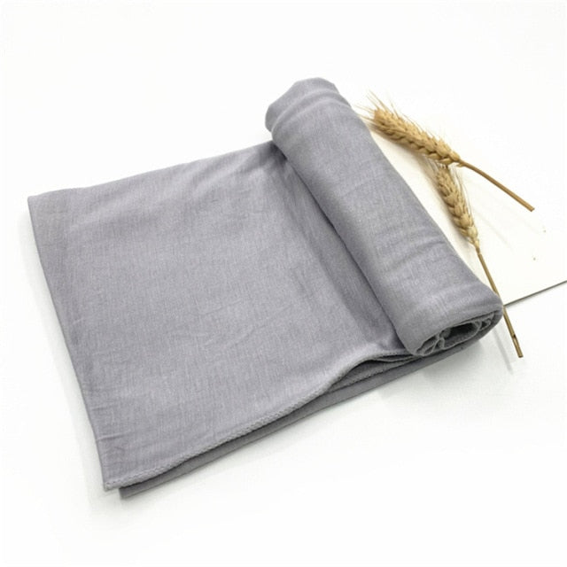 Plain Jersey Hijab Scarf Soft Elastic Muslim Women Cotton Modal Long Scarves Headband Turban Shawl Islamic Headscarf Head Wraps