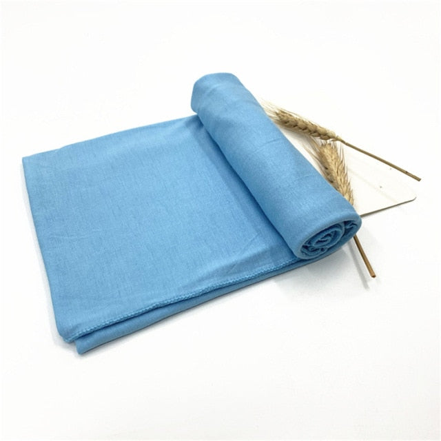 Plain Jersey Hijab Scarf Soft Elastic Muslim Women Cotton Modal Long Scarves Headband Turban Shawl Islamic Headscarf Head Wraps