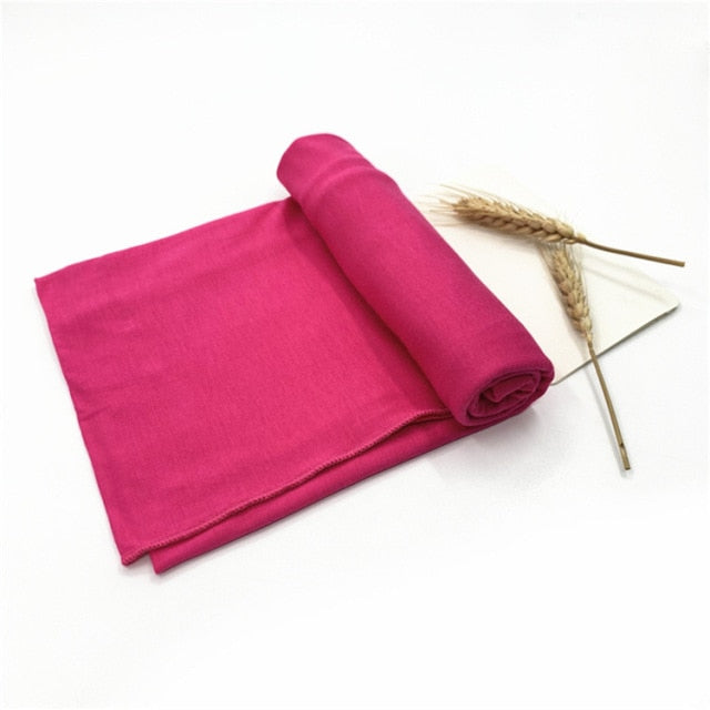 Plain Jersey Hijab Scarf Soft Elastic Muslim Women Cotton Modal Long Scarves Headband Turban Shawl Islamic Headscarf Head Wraps