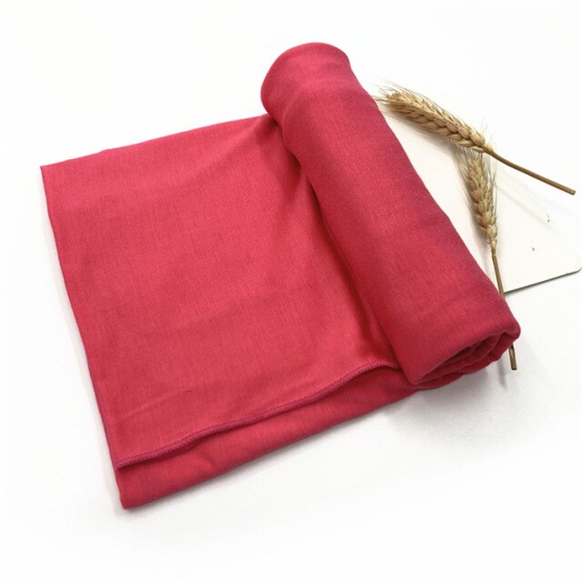Plain Jersey Hijab Scarf Soft Elastic Muslim Women Cotton Modal Long Scarves Headband Turban Shawl Islamic Headscarf Head Wraps