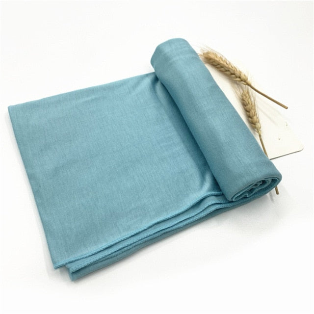 Plain Jersey Hijab Scarf Soft Elastic Muslim Women Cotton Modal Long Scarves Headband Turban Shawl Islamic Headscarf Head Wraps