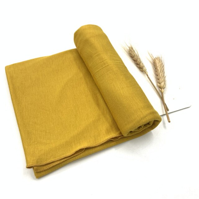 Plain Jersey Hijab Scarf Soft Elastic Muslim Women Cotton Modal Long Scarves Headband Turban Shawl Islamic Headscarf Head Wraps