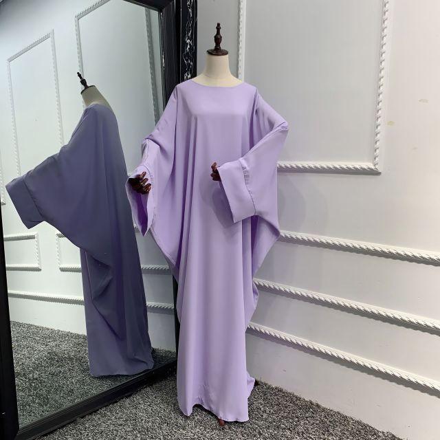 Muslim Dubai Abaya One Piece Batwing Nida Prayer Hijab Dress Jilbab Kaftan Islamic Modest Robe African Dresses Women Ramadan
