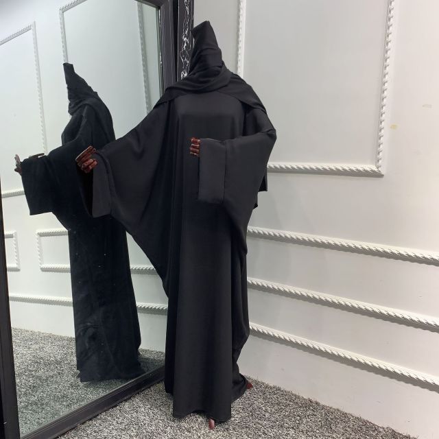 Muslim Dubai Abaya One Piece Batwing Nida Prayer Hijab Dress Jilbab Kaftan Islamic Modest Robe African Dresses Women Ramadan