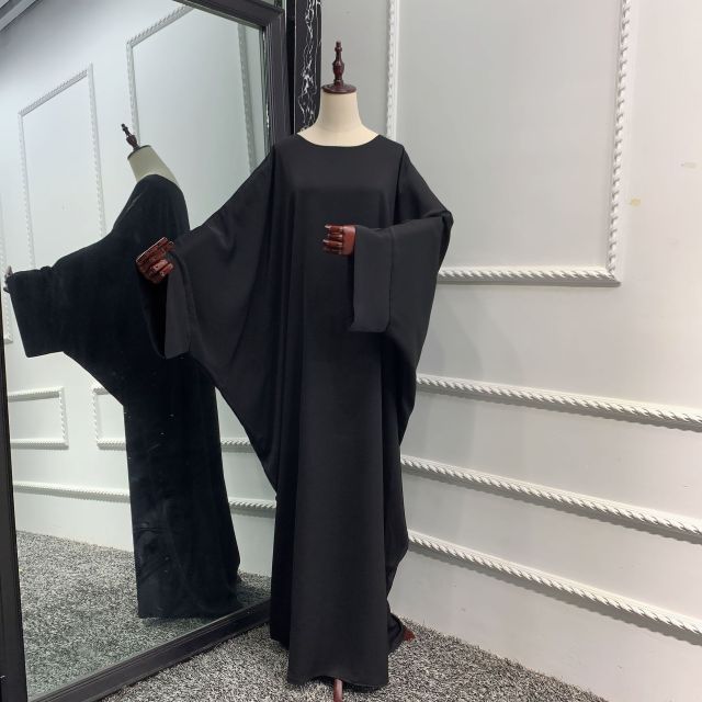 Muslim Dubai Abaya One Piece Batwing Nida Prayer Hijab Dress Jilbab Kaftan Islamic Modest Robe African Dresses Women Ramadan