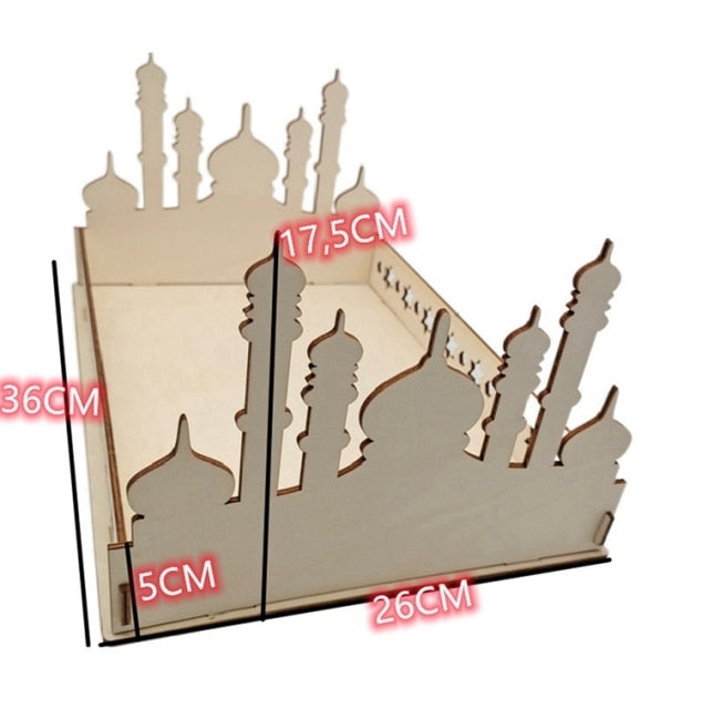 Moon Star Wooden Eid Mubarak Ramadan Decoration For Home Islamic Muslim Party Decor Ramadan Kareem Gifts Food Tray Eid Al Adha