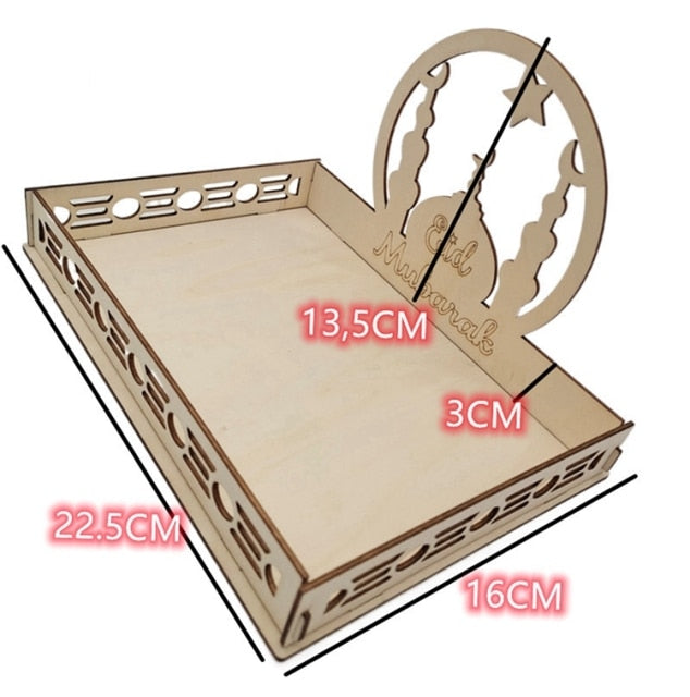 Moon Star Wooden Eid Mubarak Ramadan Decoration For Home Islamic Muslim Party Decor Ramadan Kareem Gifts Food Tray Eid Al Adha