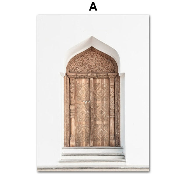 Quran Islam Religion Architecture White Flower Wall Art Canvas Painting Nordic Posters And Prints Pictures For Living Room Decor