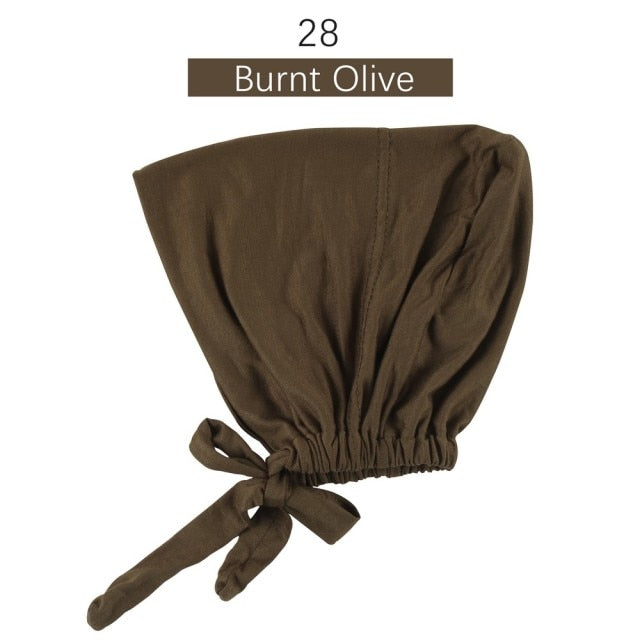 Jersey inner Hijab Caps Muslim stretch Turban cap Islamic Underscarf Bonnet female headband tube cap turbante mujer