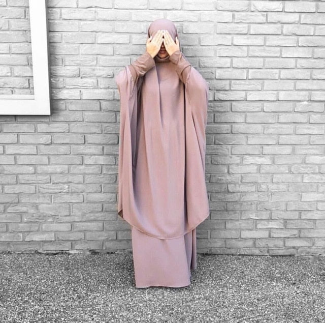 Eid Hooded Muslim Women Hijab Dress Prayer Garment Jilbab Abaya Long Khimar Ramadan Gown Abayas Skirt Sets Islamic Clothes Niqab
