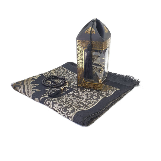 Prayer Rug and Rosary Portable Braided Mats New Style Mat Blanket Islamic Turkish Fabric Ramadan 2022 Stylish Design Boxed Gift