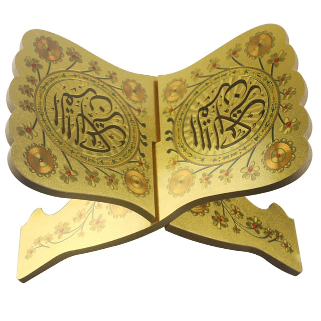 Prayer Book Stand Kuran Holder Quran Shelf Wooden Black for Eid Mubarak Decoration Party Supplies Islamic