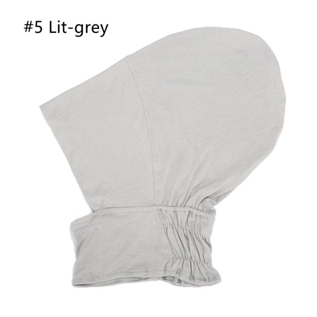 Women Under Scarf Turban Hat Solid Color Hijab Cap Islamic Muslim Soft Stretch Hijab Bonnet Ready To Wear