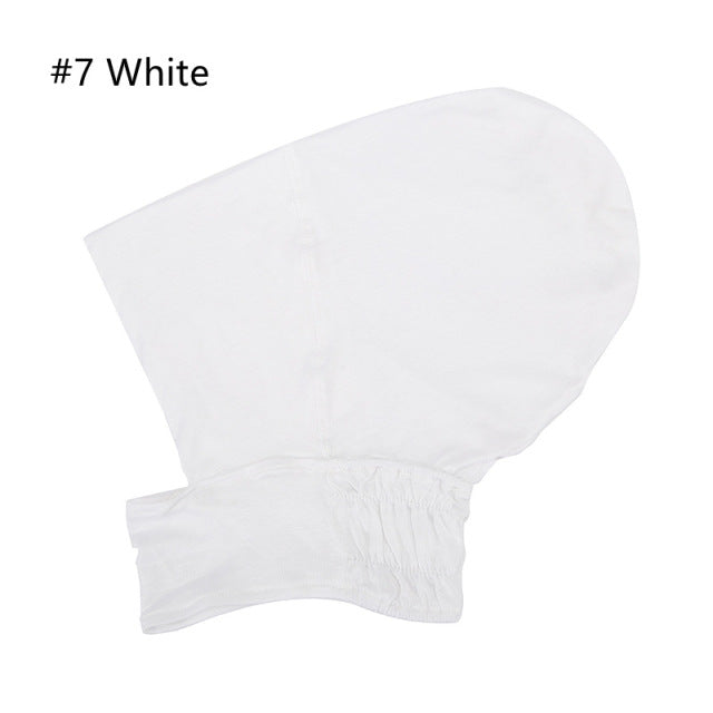 Women Under Scarf Turban Hat Solid Color Hijab Cap Islamic Muslim Soft Stretch Hijab Bonnet Ready To Wear