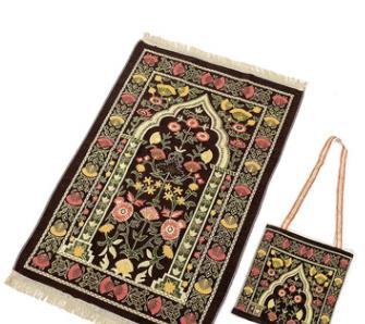 New Hot Sale Soft Prayer Rug With Bag 70*110cm Polyester Islamic Pray Mat Muslim Eid Islamic Praying Mat Travel Blanket