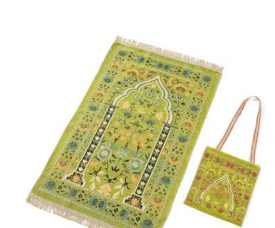 New Hot Sale Soft Prayer Rug With Bag 70*110cm Polyester Islamic Pray Mat Muslim Eid Islamic Praying Mat Travel Blanket