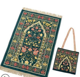 New Hot Sale Soft Prayer Rug With Bag 70*110cm Polyester Islamic Pray Mat Muslim Eid Islamic Praying Mat Travel Blanket