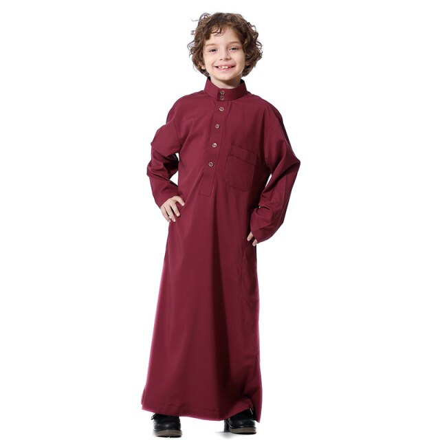 Robes Islamic Arabic Kaftan Muslim Clothing Middle East Dubai Abaya Teenage Long Sleeves Clothes Cute Style Solid Color Robe