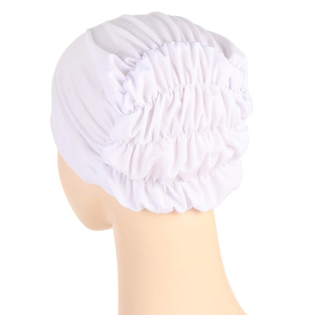 Folds muslim women elastic tie jersey hijab underscarf caps soft cotton head wrap turban bonnet islamic headscarf turbante