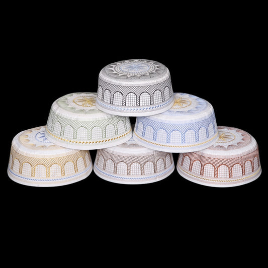 Prayer Hat Muslim Men's Hats Embroidery Eid Mubarak Qamis Man Daily Ramadan Islamic Clothing Accessories Middle East Worship Hat