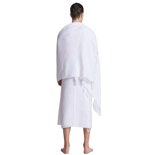 Hajj Ihram Set Turkish Towel Prayer Shawl 200*100cm Islamic Mecca Worship Costume