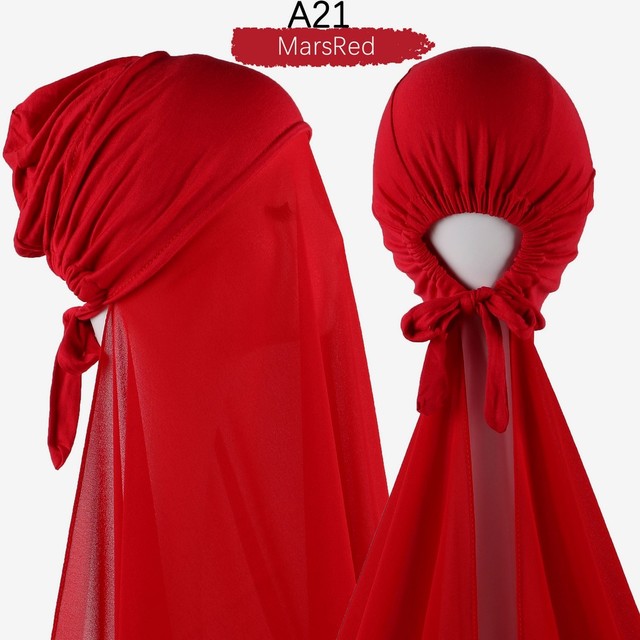 Inner Headband Scarf Women Cap Bonnet instant Chiffon Hijab Shawl Head Scarf Underscarf Caps Cover Headwrap Turbante