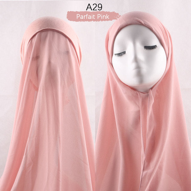 Inner Headband Scarf Women Cap Bonnet instant Chiffon Hijab Shawl Head Scarf Underscarf Caps Cover Headwrap Turbante