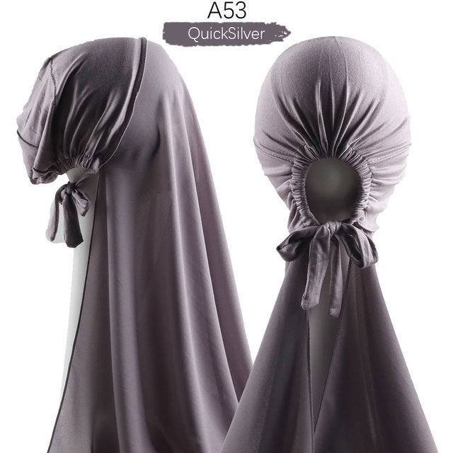 Inner Headband Scarf Women Cap Bonnet instant Chiffon Hijab Shawl Head Scarf Underscarf Caps Cover Headwrap Turbante