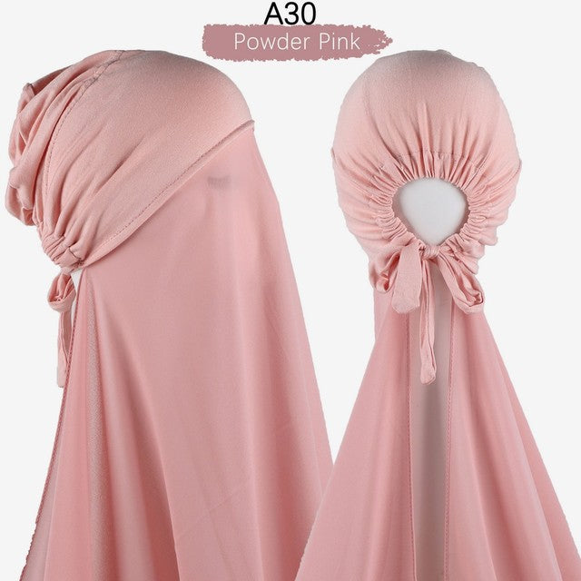 Inner Headband Scarf Women Cap Bonnet instant Chiffon Hijab Shawl Head Scarf Underscarf Caps Cover Headwrap Turbante