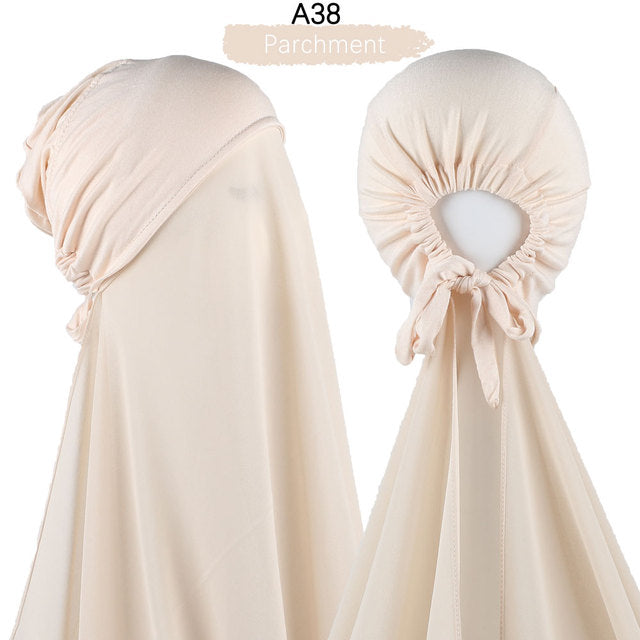 Inner Headband Scarf Women Cap Bonnet instant Chiffon Hijab Shawl Head Scarf Underscarf Caps Cover Headwrap Turbante