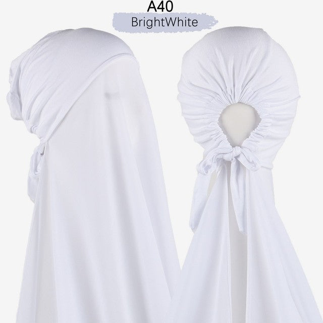 Inner Headband Scarf Women Cap Bonnet instant Chiffon Hijab Shawl Head Scarf Underscarf Caps Cover Headwrap Turbante