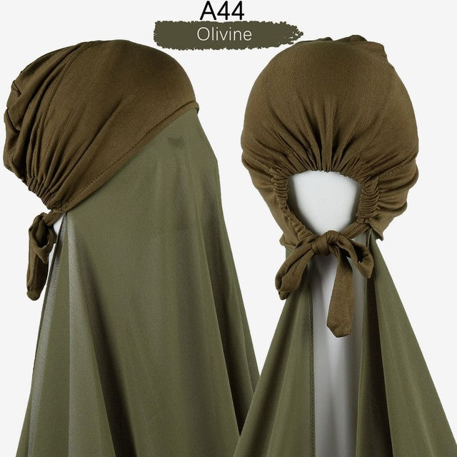 Inner Headband Scarf Women Cap Bonnet instant Chiffon Hijab Shawl Head Scarf Underscarf Caps Cover Headwrap Turbante