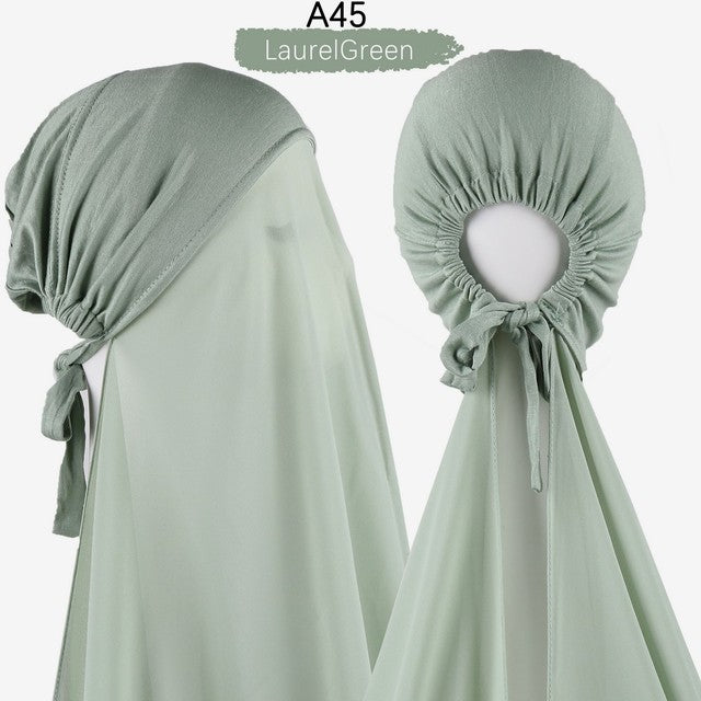 Inner Headband Scarf Women Cap Bonnet instant Chiffon Hijab Shawl Head Scarf Underscarf Caps Cover Headwrap Turbante
