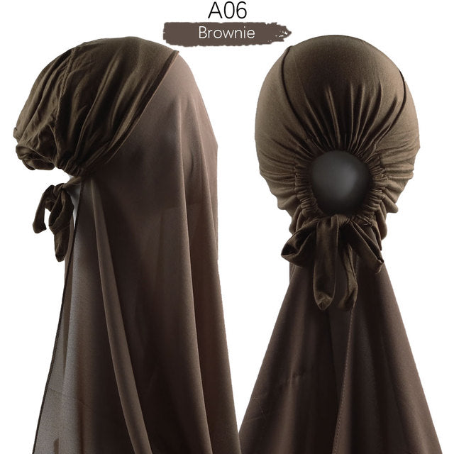 Inner Headband Scarf Women Cap Bonnet instant Chiffon Hijab Shawl Head Scarf Underscarf Caps Cover Headwrap Turbante