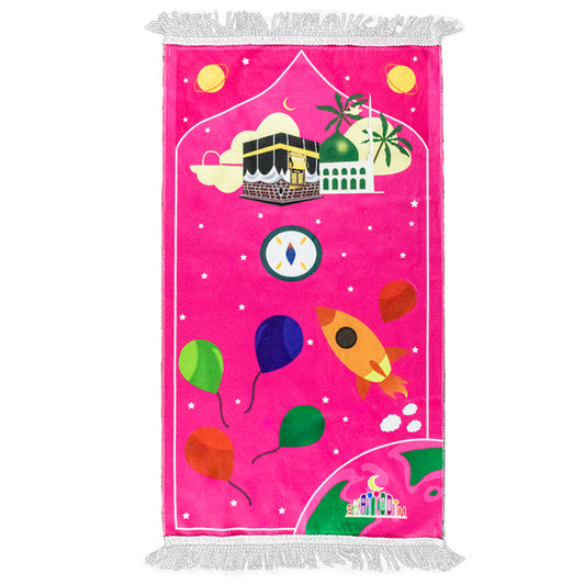 Kids Muslim Kids Prayer Mat Soft Islam Prayer Rug with Kaaba Eid Gift Tapis de priere