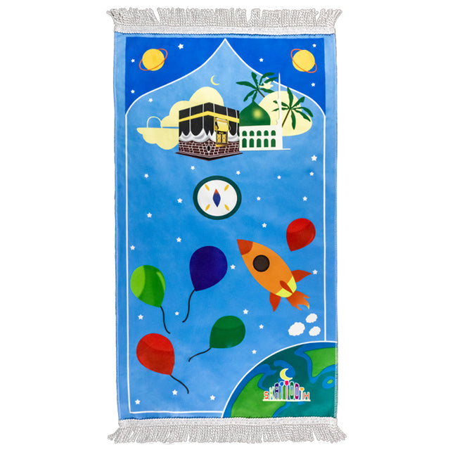 Kids Muslim Kids Prayer Mat Soft Islam Prayer Rug with Kaaba Eid Gift Tapis de priere