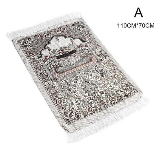 70X110Cm Turkish Islamic Muslim Prayer Rug Carpet Mat Namaz Salat Tassel Tablecloth Cover Yoga Mat Blanket Decoration Polyester