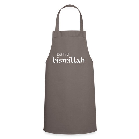 Kochschürze "But first Bismillah" - Grau