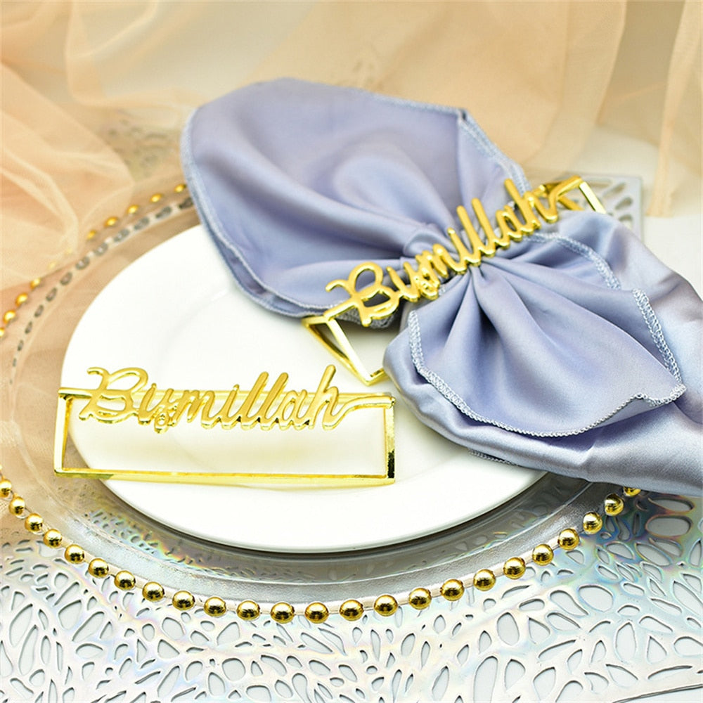 6/PCS new creative English letters bismillah napkin ring napkin ring napkin buckle free shipping