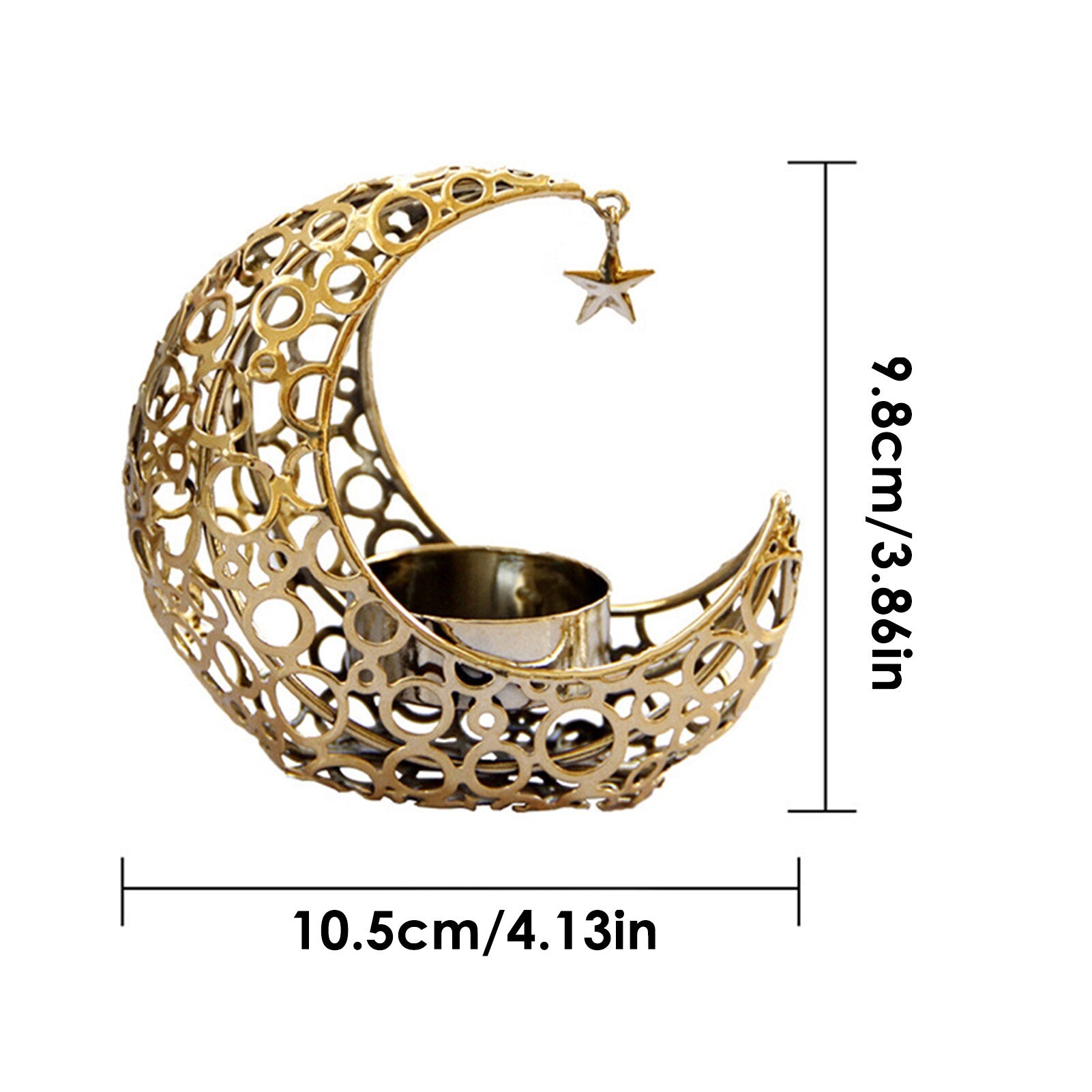 Teelichthalter Kleiner Halbmond (gold oder schwarz) – Muslim-Lifestyle